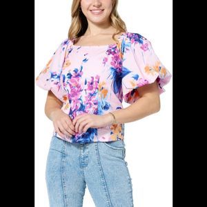 C Wonder by Christian Siriano Off Shoulder Balloon Sleeve Blouse Kiss - Regular